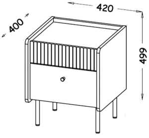 Prestigo P12 noční stolek Černá/Dřevo Ořech/San Sebastian