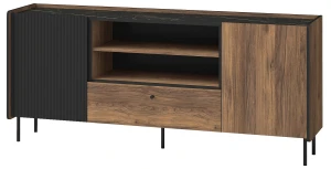 180 cm komoda Prestigo P16 1S Černý ořech/San Sebastian