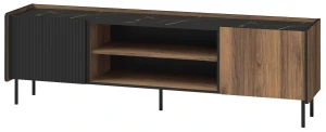 RTV truhla 180 cm Prestigo P17 Černý ořech/San Sebastian