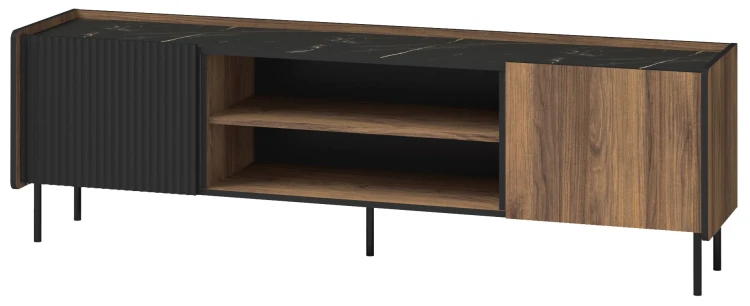 RTV truhla 180 cm Prestigo P17 Černý ořech/San Sebastian