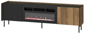 RTV 180 cm komoda s krbem Prestigo P17 Černý ořech/San Sebastian