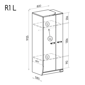 Dvoudveřová skříň levá Romero R1L 2D Dub Canyon/Arusha