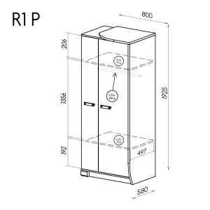 Dvoudveřová pravá skříň Romero R1P 2D Dub Canyon/Arusha