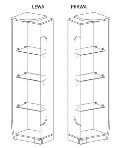 Prosklená vitrína levá Romero R2L 1D s LED Dub Canyon/Arusha