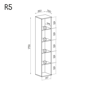 Otevřený regál Romero R5 Canyon dub