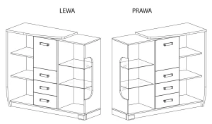 Levá boční komoda Romero R7L 1D1W3S1B Dub Canyon/Arusha