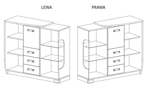 Pravá komoda Romero R7P 1D1W3S1B Dub Canyon/Arusha