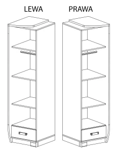 Skříňka s pravou zásuvkou Romero R17P Dub Canyon/Arusha