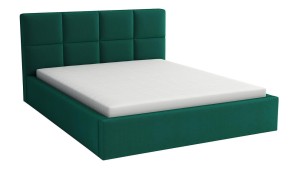 Manželská postel s úložným prostorem s matrací 160x200 - Alaska Tmavě zelená