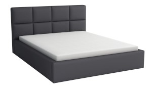 Manželská postel s úložným prostorem s matrací 140x200 - Alaska Grafitová Ekokůže
