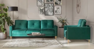 Costa Zelená rozkládací pohovka do obývacího pokoje s funkcí spaní