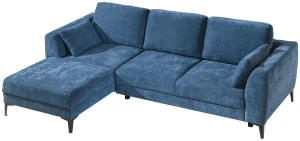 Levá rohová rozkládací pohovka s funkcí spaní s úložným boxem Imperia modrá