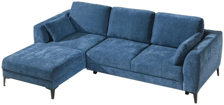 Levá rohová rozkládací pohovka s funkcí spaní s úložným boxem Imperia modrá