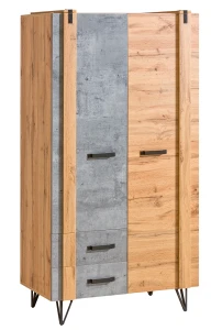 Šatní skříň 90 cm do ložnice Lofter LO1 Beton Dub Wotan