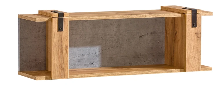 Závěsná police do obývacího pokoje 100 cm Lofter LO8 Betonový Millenium Oak Wotan