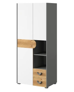 Šatní skříň do pokoje pro mládež Carini CA1 Nash Dub/bílá briliant/grafit
