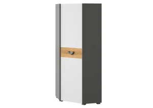 Rohová skříň do pokoje pro mládež Carini CA7 Dub Nash/bílá Brilliant/Grafit