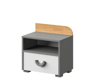 Noční stolek pro mládež Carini CA12 Nash Dub/bílá Brilliant/Grafit