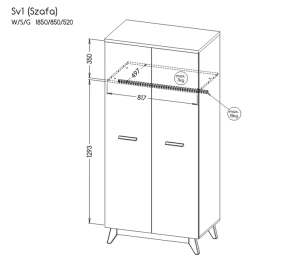 Šatní skříň do ložnice Sven SV1 85 cm dub nash/borovice andersen