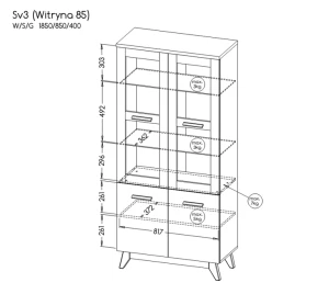 Skříň 85 cm do obývacího pokoje Sven SV3 Nash dub/Andersen borovice