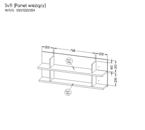 Dvojitá nástěnná police 122 cm Sven SV11 Nash dub/Andersen borovice