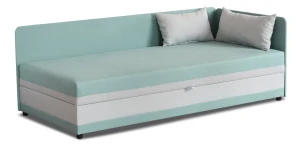 Jednolůžková postel s boxem Hirek 80x180 Mátová/Šedá