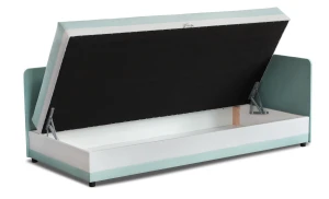 Jednolůžková postel s boxem Hirek 90x200 Mátová/Šedá