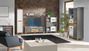 Regál se zásuvkami 90 cm do pokoje pro mládež Verso W5 Dub Riveria/bílá/antracit