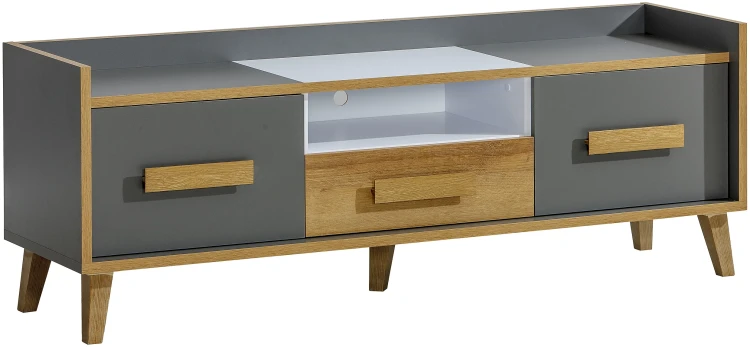 Skříňka s občerstvením 160 cm do pokoje pro mládež Verso W7 Riveria dub/bílá/antracit