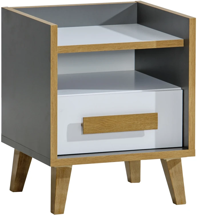 Noční stolek pro mládež 120 cm Verso W11 Riveria dub/bílá/antracit