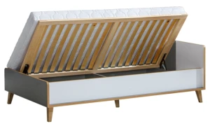Postel s boxem a pěnovou matrací 90x195 Verso W10 Riveria dub/bílá/antracit