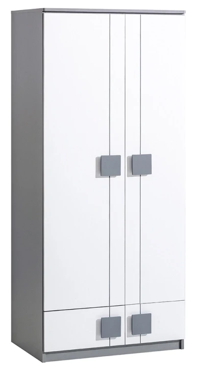 Šatní skříň 80 cm Gumi G1 Bílá/Antracitová
