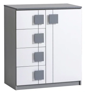 Komoda 80 cm Gumi G3 Bílá/Antracitová