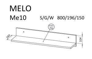 Závěsná police Melo ME10 Casmere