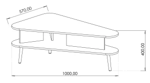 Konferenční stolek Pinelli PN-02 Černá grafitová/Captains Deck