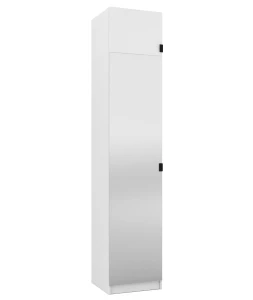 Zrcadlová šatní skříň s nástavcem 50 cm Foxen Bílá