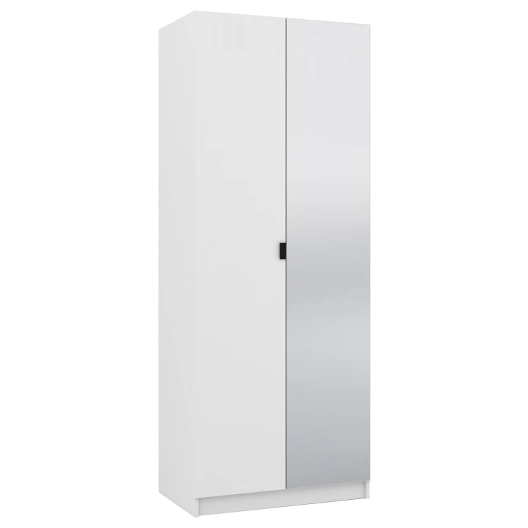 Zrcadlová šatní skříň 80 cm Foxen Bílá
