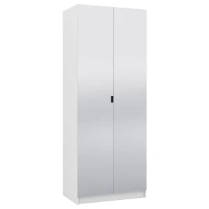 Šatní skříň se 2 zrcadly 80 cm Foxen Bílá