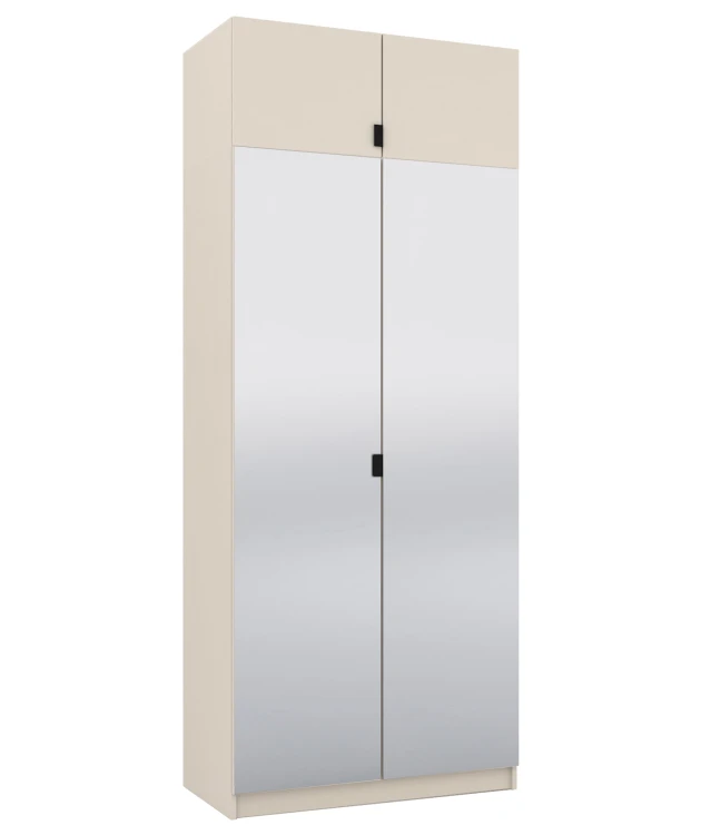 Šatní skříň se 2 zrcadly a nástavcem 100 cm Foxen Cashmere