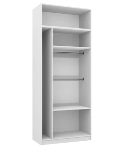 Zrcadlová šatní skříň s nástavcem 100 cm Foxen Bílá