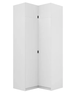 Rohová skříň s nástavcem Foxen Bílá