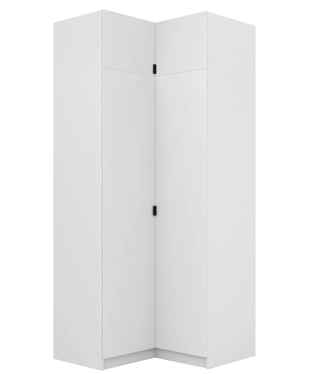 Rohová skříň s nástavcem Foxen Bílá