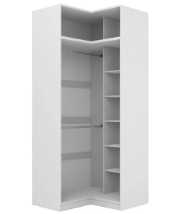 Otevřená rohová skříňka s nástavcem Bílá