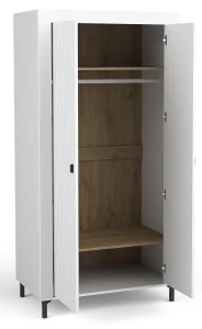 Šatní skříň do ložnice Mossa MO1 Bílý/dub whisky