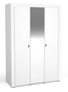 Zrcadlová šatní skříň Mossa MO2 Bílý/dub whisky