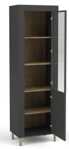 Vitrína Mossa MO3 Černá/dub whisky