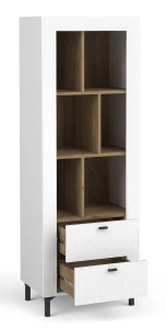 Knihovna Mossa MO4 Bílý/dub whisky