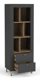 Knihovna Mossa MO4 Černá/dub whisky