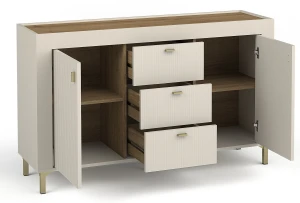 Komoda se zásuvkami do obývacího pokoje Mossa MO6 Kašmír/dub whisky