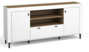 Komoda do obývacího pokoje Mossa MO7 Bílý/dub whisky